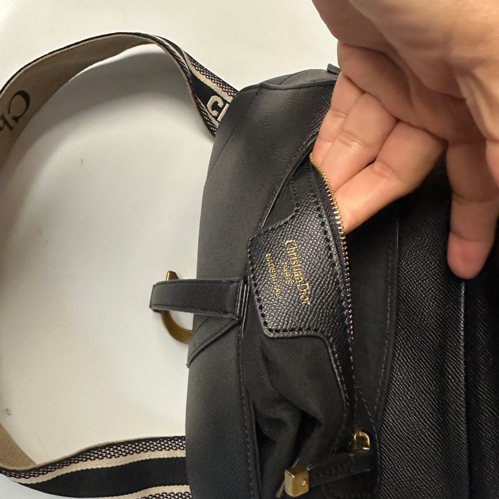 Black Saddle Bag with Signature Strap - Picture 5 of 10